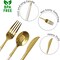 Trendables Disposable Silverware Set - Wedding Plastic Cutlery Dinnerware - Includes two toned Forks, Plastic Spoons, two colored Knives - reflective Plastic Utensils Party Set